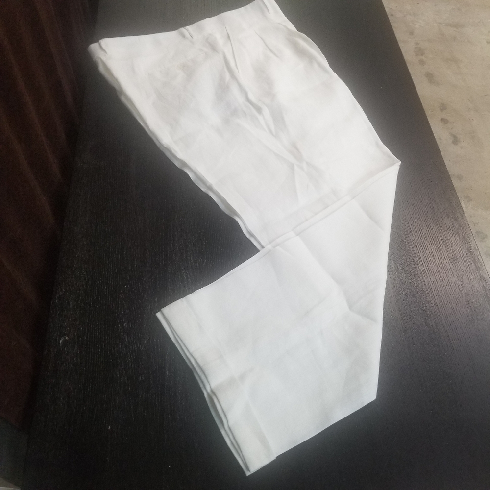 Sergio Martini White Linen Pants